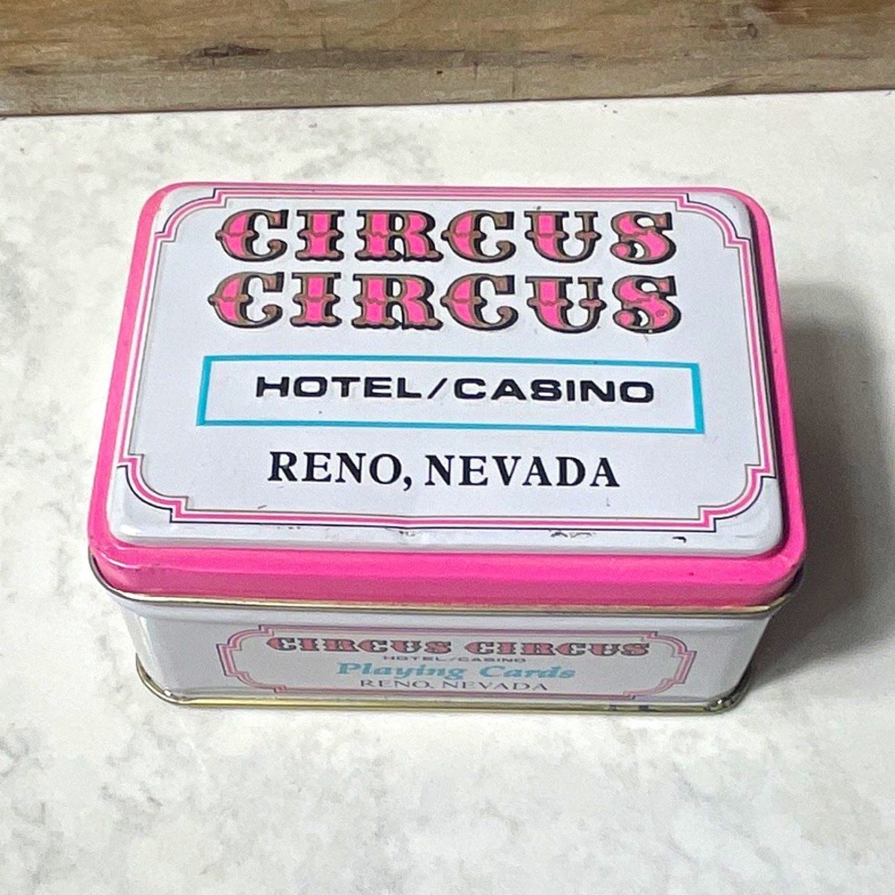 Circus Circus Hotel/Casino Reno Nevada Playing Cards Tin w/ 2 Decks Cards Sealed